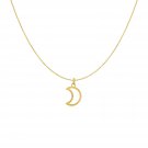 14k Yellow Gold Necklace with Moon