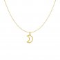 14k Yellow Gold Necklace with Moon