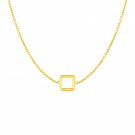 14k Yellow Gold Necklace with Petite Open Square Pendant