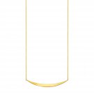 14k Yellow Gold Necklace with Polished Curved Bar Pendant