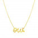 14K Yellow Gold Oui Necklace with Diamond