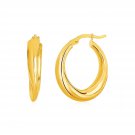 14k Yellow Gold Oval Hoop Earrings Yellow Gold