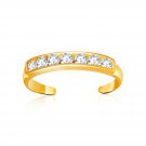 14k Yellow Gold Pave Set Cubic Zirconia Toe Ring D168313