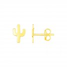 14K Yellow Gold Petite Cactus Earrings Yellow Gold