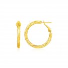 14k Yellow Gold Petite Twisted Round Hoop Earrings Yellow Gold