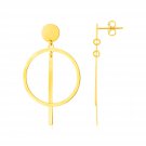 14K Yellow Gold Polished Circle and Bar Earrings Yellow Gold