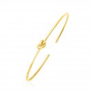 14k Yellow Gold Polished Cuff Bangle with Knot Yellow Gold