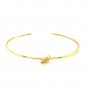 14k Yellow Gold Polished Cuff Bangle with Knot Yellow Gold
