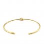 14k Yellow Gold Polished Cuff Bangle with Knot Yellow Gold
