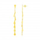 14K Yellow Gold Polished Diamond Motif Dangle Earrings Yellow Gold