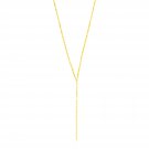 14K Yellow Gold Polished Diamond Motif Lariat Necklace