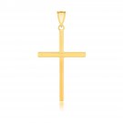 14k Yellow Gold Polished Flat Cross Pendant D175624