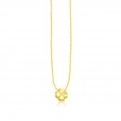 14k Yellow Gold Polished Four Leaf Clover Necklace with Diamond