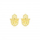 14k Yellow Gold Polished Hand of Hamsa Post Earrings Yellow Gold