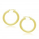 14k Yellow Gold Polished Hoop Earrings (30 mm) Yellow Gold
