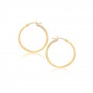 14k Yellow Gold Polished Hoop Earrings (40 mm) Yellow Gold