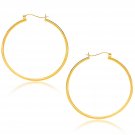 14k Yellow Gold Polished Hoop Earrings (40mm) D105138