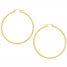 14k Yellow Gold Polished Hoop Earrings (55 mm) D134686