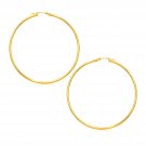 14k Yellow Gold Polished Large Round Hoop Earrings Yellow Gold