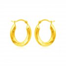 14k Yellow Gold Polished Oval Hoop Earrings Yellow Gold