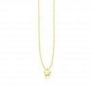 14k Yellow Gold Polished Star Necklace with Diamond