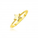 14k Yellow Gold Polished Star Ring with Diamond