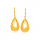 14k Yellow Gold Polished Teardrop Motif Drop Earrings D2692545