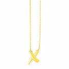 14K Yellow Gold Polished X Necklace
