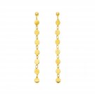14k Yellow Gold Post Dangle Earrings with Polished Circles Yellow Gold