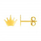 14k Yellow Gold Post Earrings with Crowns Yellow Gold