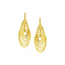 14k Yellow Gold Post Earrings with Graduated Spiral Dangles Yellow Gold