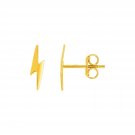 14k Yellow Gold Post Earrings with Lightning Bolts Yellow Gold