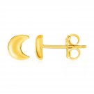 14k Yellow Gold Post Earrings with Moons Yellow Gold