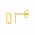 14k Yellow Gold Post Earrings with Open Rectangles Yellow Gold