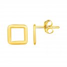 14k Yellow Gold Post Earrings with Open Squares Yellow Gold