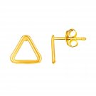 14k Yellow Gold Post Earrings with Open Triangles Yellow Gold