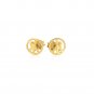 14k Yellow Gold Post Earrings with Peace Signs Yellow Gold