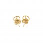 14k Yellow Gold Post Earrings with Peace Signs Yellow Gold