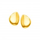 14k Yellow Gold Post Earrings with Polished Abstract Shape Yellow Gold