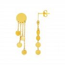 14k Yellow Gold Post Earrings with Polished Round Dangles Yellow Gold
