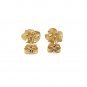 14k Yellow Gold Post Earrings with Roses Yellow Gold
