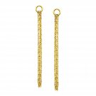 14k Yellow Gold Post Earrings with Texture Chain Dangles Yellow Gold