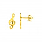 14k Yellow Gold Post Earrings with Treble Clefs Yellow Gold