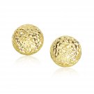 14k Yellow Gold Puff Round Earrings with Diamond Cuts D17698986