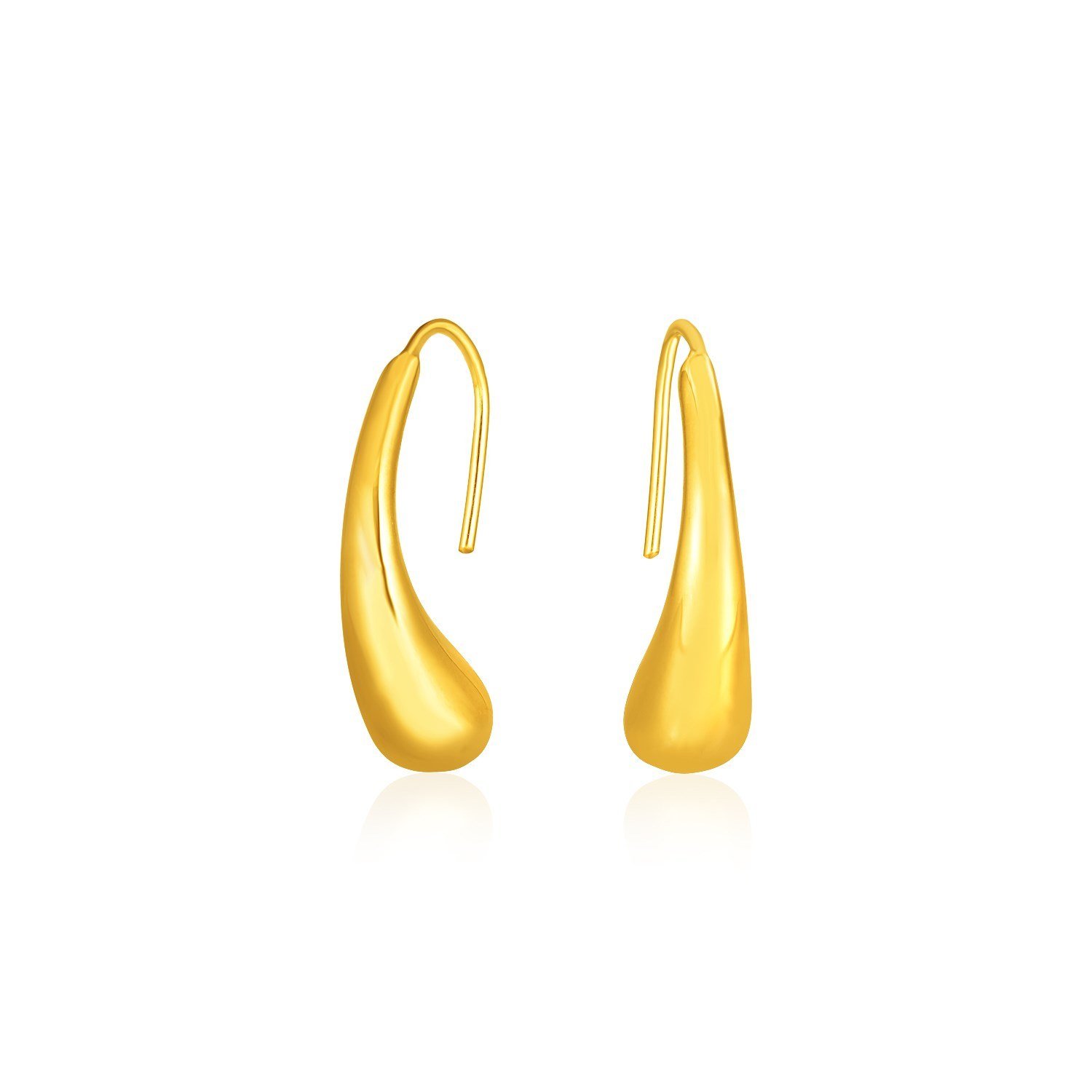 14k Yellow Gold Puffed Teardrop Earrings Yellow Gold
