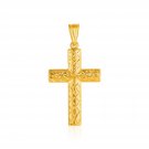 14k Yellow Gold Reversible Textured Cross Pendant Yellow Gold
