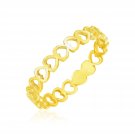 14k Yellow Gold Ring with Polished Open Heart Motifs