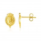 14k Yellow Gold Roman Coin Earrings Yellow Gold
