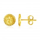 14k Yellow Gold Round Angel Post Earrings Yellow Gold