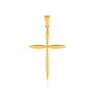 14k Yellow Gold Rounded and Pointed Cross Pendant D85442478
